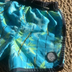 Blue Little Boy/Toddler Volcom Stone track short lined swim trunk/bottoms 3t
